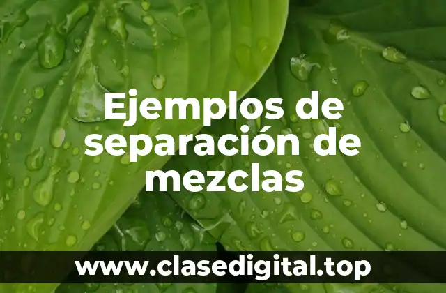 Ejemplos de separación de mezclas