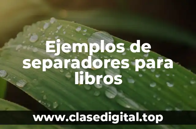 Ejemplos de separadores para libros