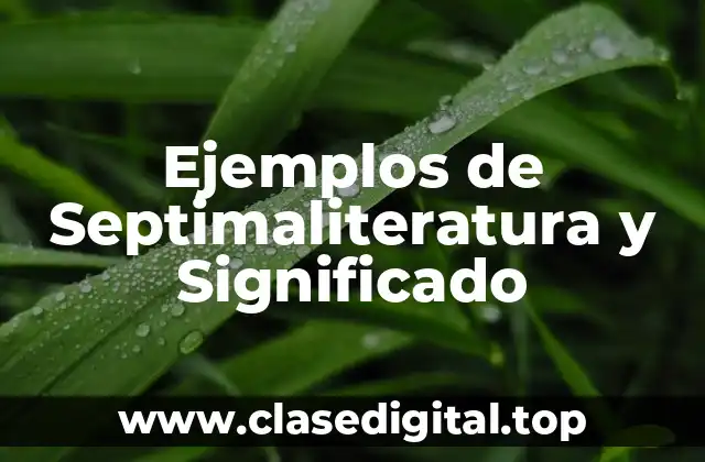 Ejemplos de Septimaliteratura