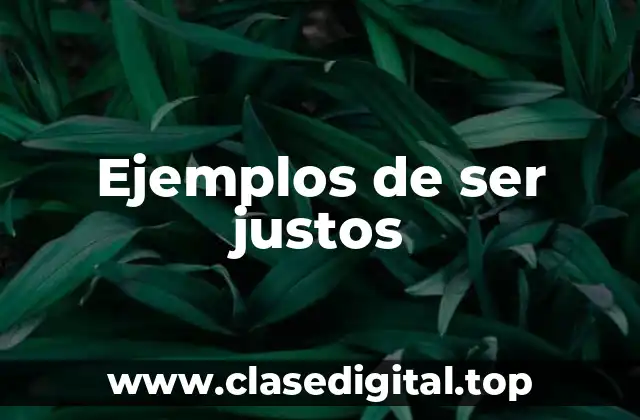 Ejemplos de ser justos