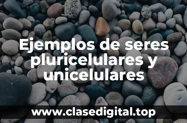 Ejemplos de seres pluricelulares y unicelulares