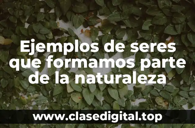 Ejemplos de seres que formamos parte de la naturaleza