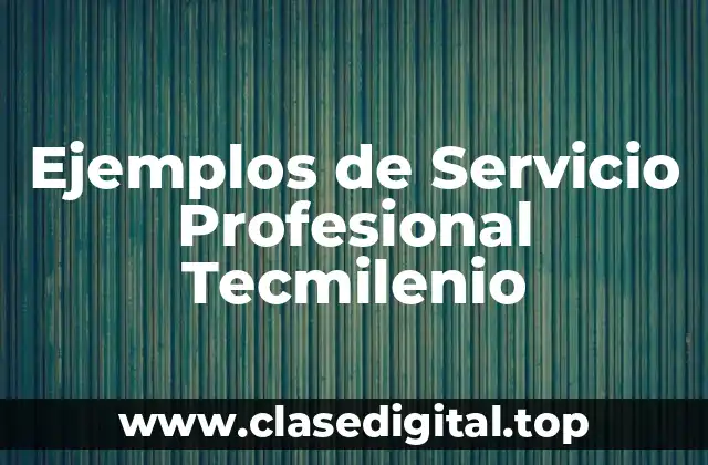 Ejemplos de Servicio Profesional Tecmilenio