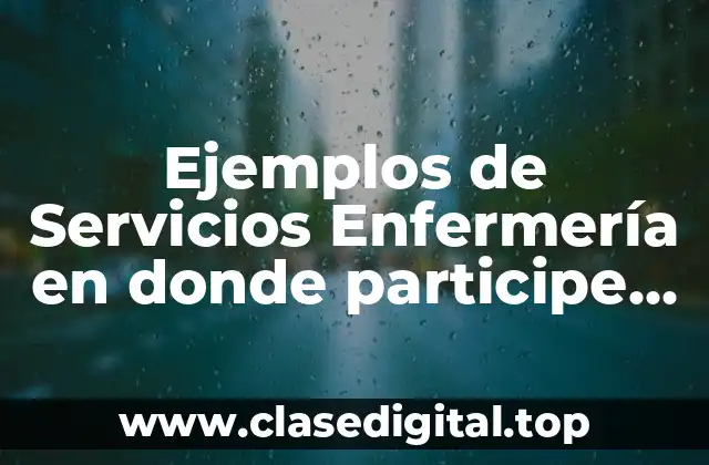 Ejemplos de Servicios Enfermería en donde participe la Triada