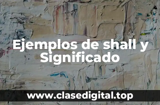 Ejemplos de shall y Significado
