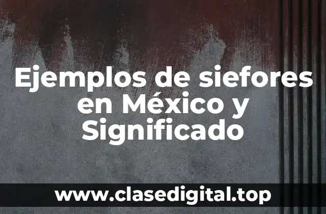 Ejemplos de siefores en México y Significado