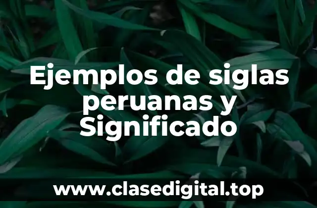 Ejemplos de siglas peruanas