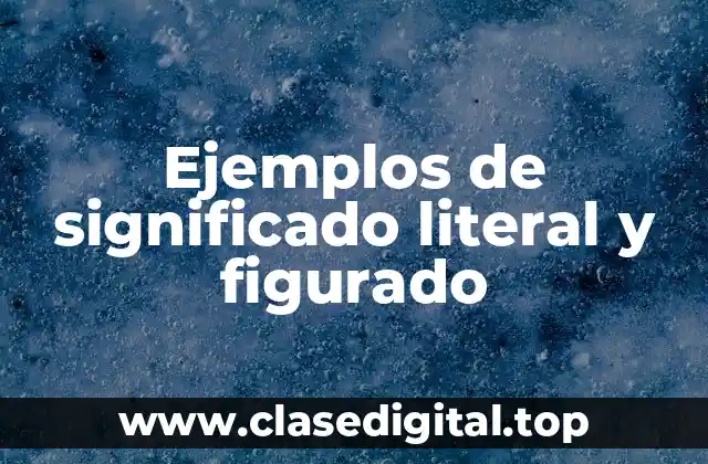 Ejemplos de significado literal y figurado