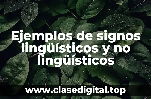 Ejemplos de signos lingüísticos y no lingüísticos
