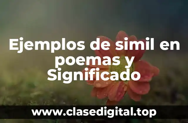 Ejemplos de simil en poemas y Significado