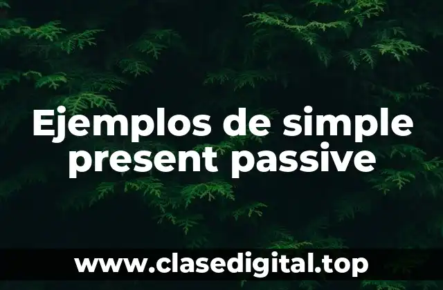 Ejemplos de simple present passive