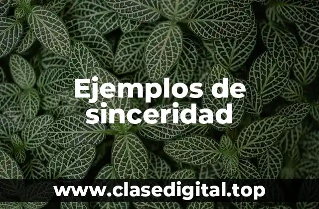 Ejemplos de sinceridad