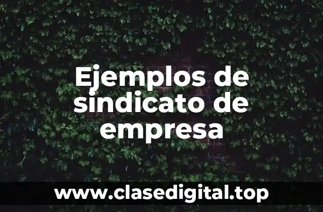 Ejemplos de sindicato de empresa