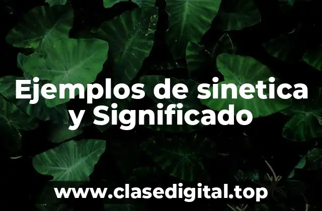 Ejemplos de sinetica