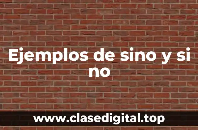 Ejemplos de sino y si no