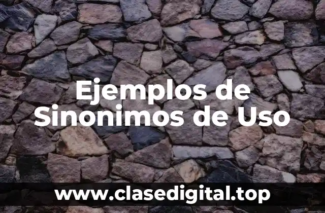 Ejemplos de Sinonimos de Uso