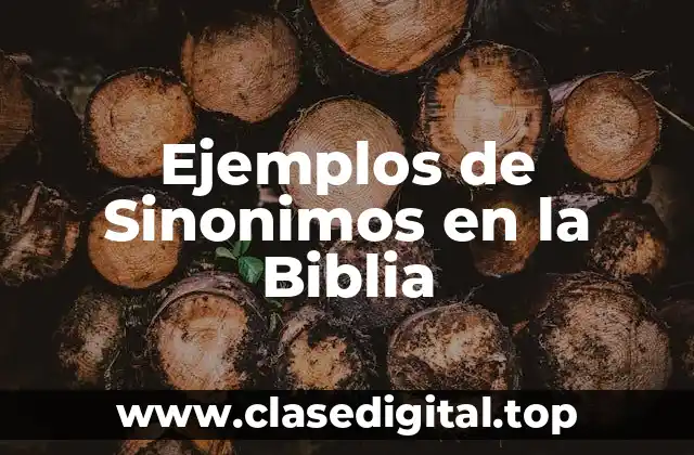 Ejemplos de Sinonimos en la Biblia