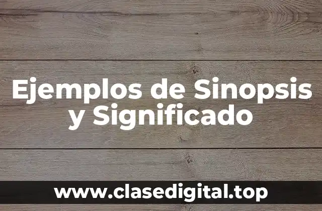 Ejemplos de Sinopsis y Significado