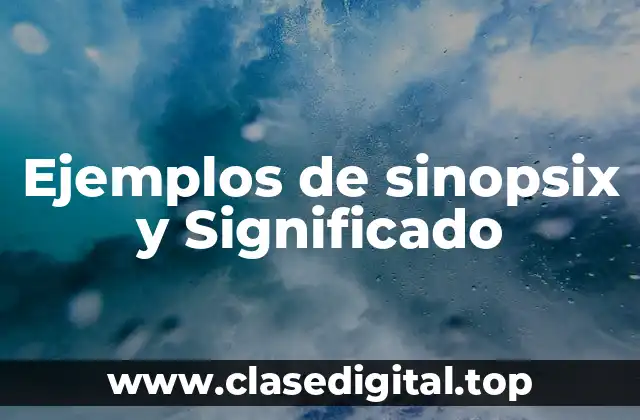 Ejemplos de sinopsix y Significado
