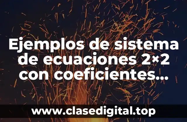 Ejemplos de sistema de ecuaciones 2×2 con coeficientes enteros y Significado