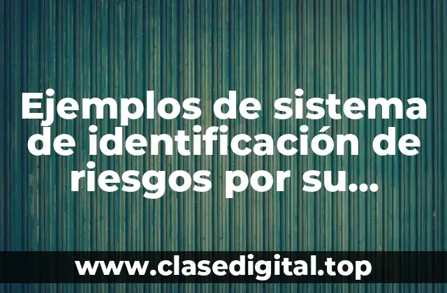 Ejemplos de sistema de identificación de riesgos por su peligrosidad