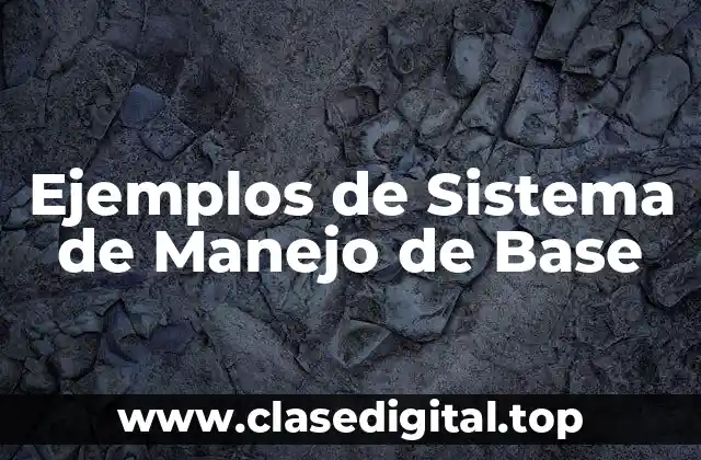 Ejemplos de Sistema de Manejo de Base
