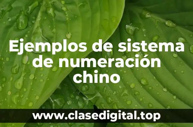 Ejemplos de sistema de numeración chino