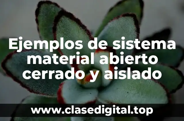 Ejemplos de sistema material abierto cerrado y aislado