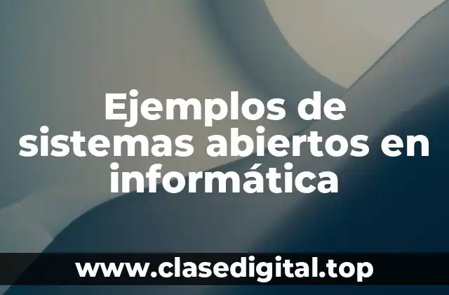 Ejemplos de sistemas abiertos en informática