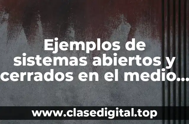Ejemplos de sistemas abiertos y cerrados en el medio ambiente y Significado