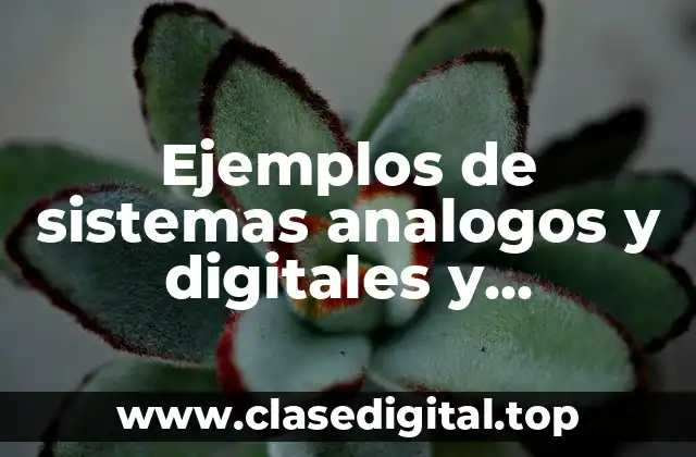 Ejemplos de sistemas analogos y digitales y Significado
