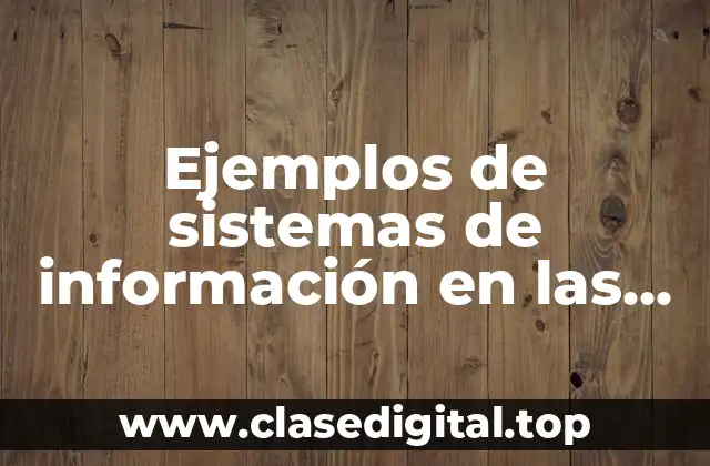 Ejemplos de sistemas de información en las empresas