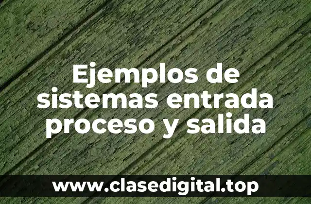 Ejemplos de sistemas entrada proceso y salida