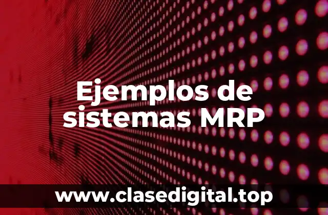 Ejemplos de sistemas MRP