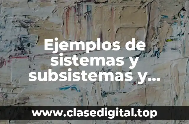 Ejemplos de sistemas y subsistemas y Significado