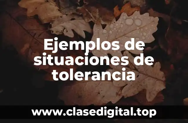 Ejemplos de situaciones de tolerancia