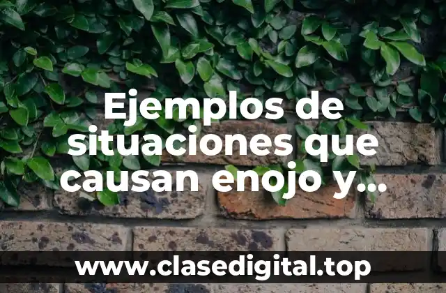 Ejemplos de situaciones que causan enojo y Significado