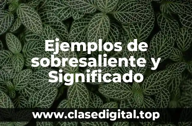 Ejemplos de sobresaliente y Significado