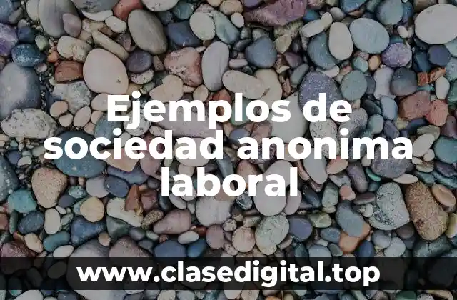 Ejemplos de sociedad anonima laboral