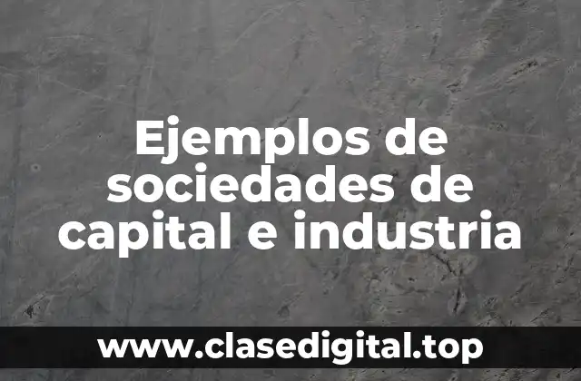 Ejemplos de sociedades de capital e industria