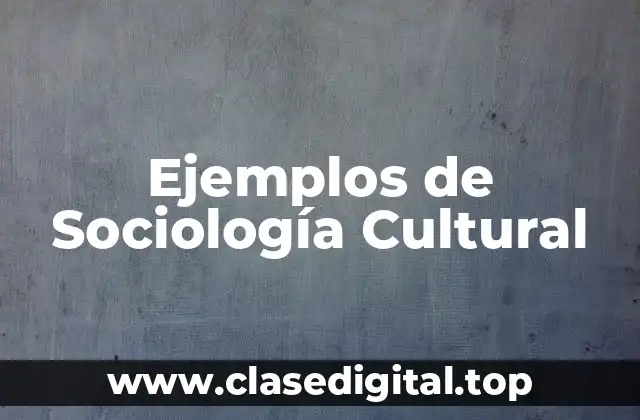 Ejemplos de Sociología Cultural