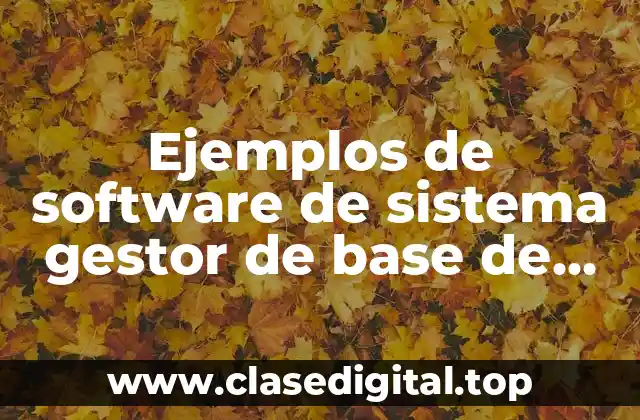 Ejemplos de software de sistema gestor de base de datos