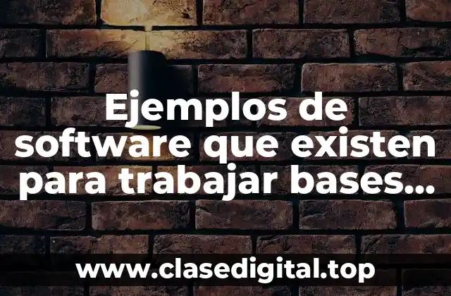 Ejemplos de software que existen para trabajar bases de datos y Significado