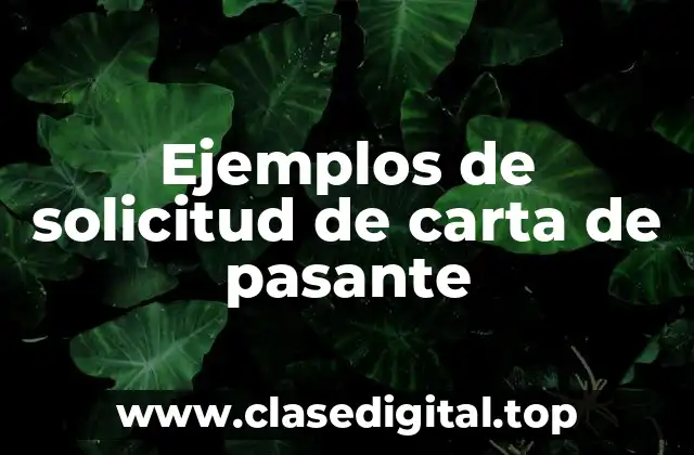 Ejemplos de solicitud de carta de pasante