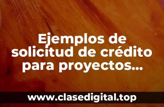 Ejemplos de solicitud de crédito para proyectos agropecuarios en México