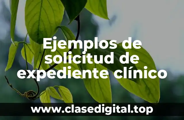Ejemplos de solicitud de expediente clínico