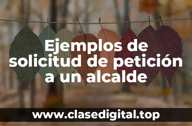 Ejemplos de solicitud de petición a un alcalde