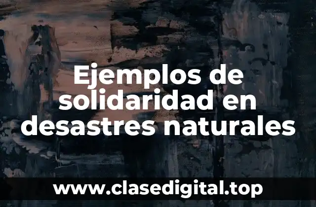 Ejemplos de solidaridad en desastres naturales
