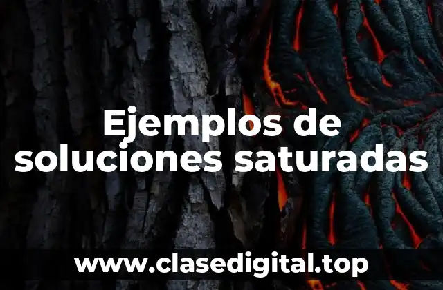 Ejemplos de soluciones saturadas