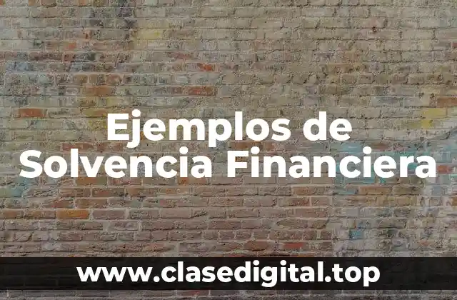 Ejemplos de Solvencia Financiera